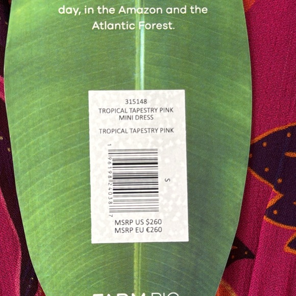 NWT Farm Rio Tropical Tapestry Long-Sleeve Minidress Size S - Picture 12 of 15